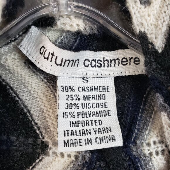 Autumn Cashmere Cardigan Wrap Chevron High Low Sweater Black White Gray size S - Picture 4 of 12